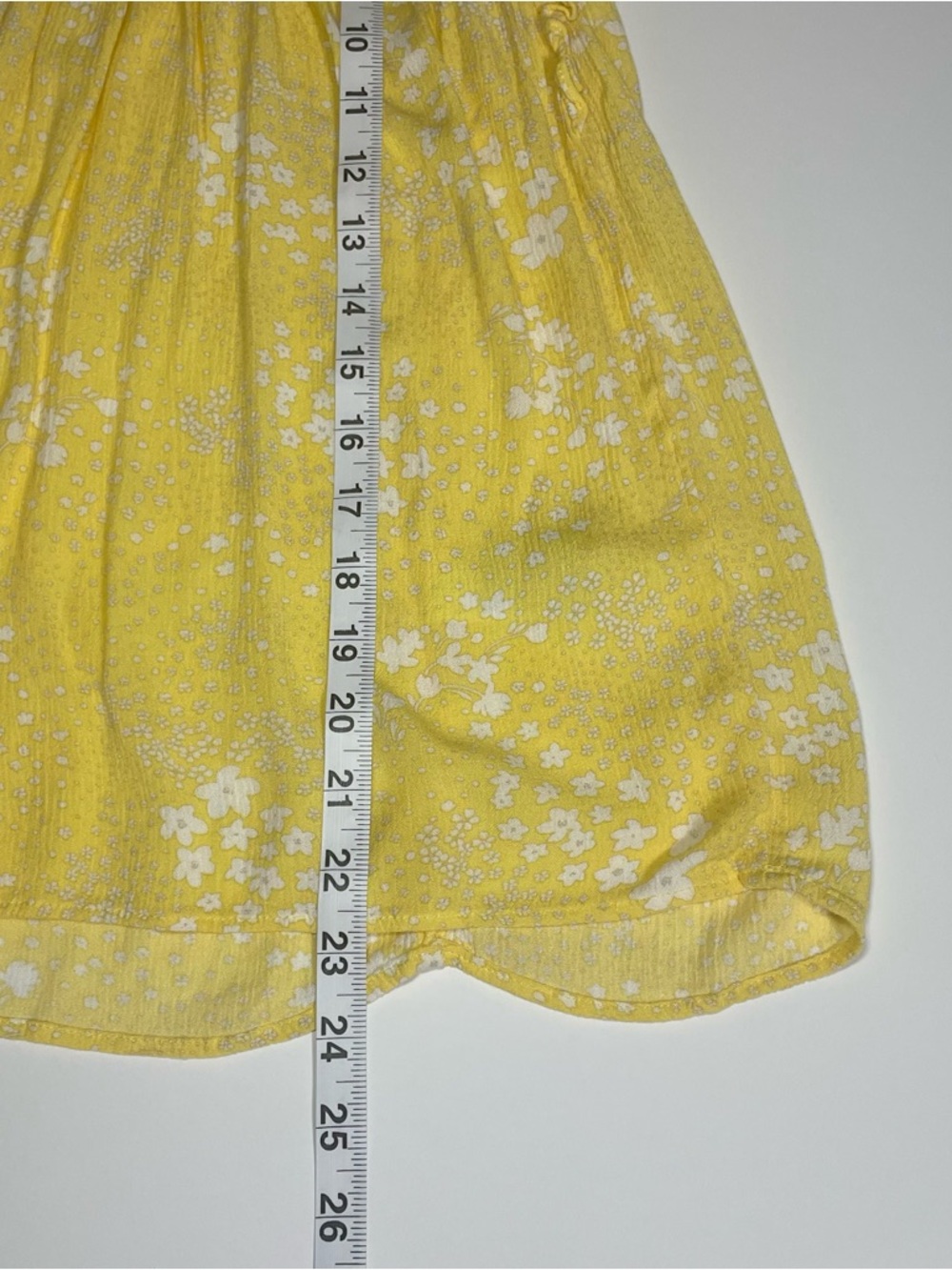 SCOOP Yellow Floral Smocked Blouse Ruffle Sleeves Lightweight Summer Top Size XS - Picture 10 of 12